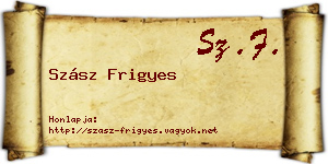 Szász Frigyes névjegykártya
