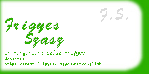 frigyes szasz business card
